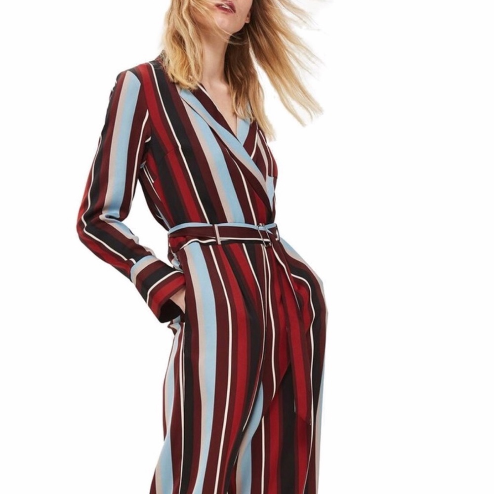 Topshop Striped Jumpsuit